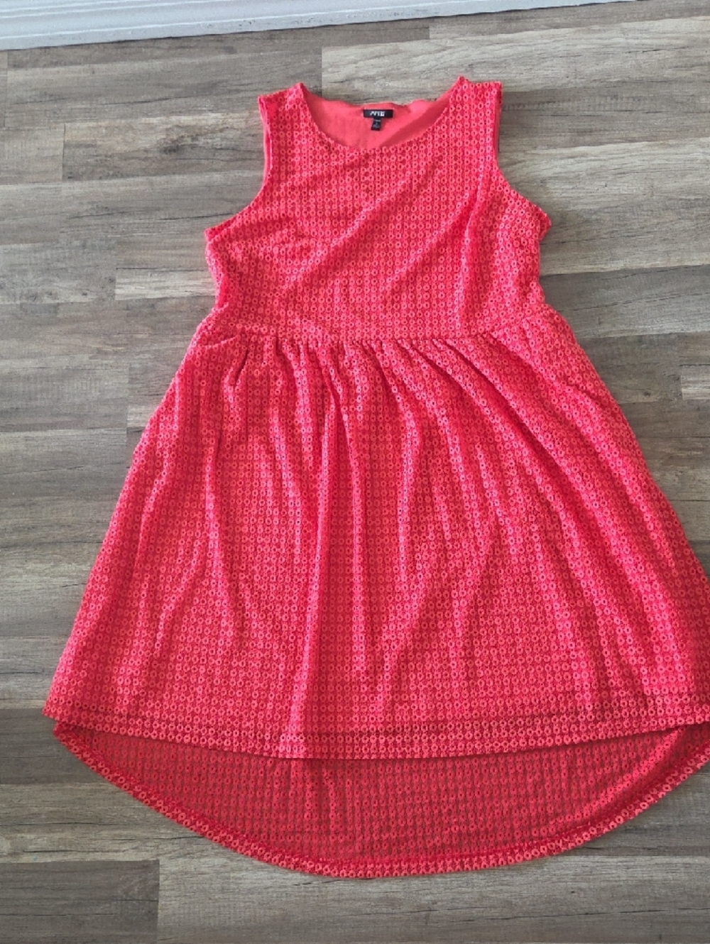Apt. 9 Coral Sleeveless Crochet Lace Overlay Dress